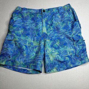 Reel Legends Board Shorts Men's Size XL Pockets‎ Swim Blue UPF 50